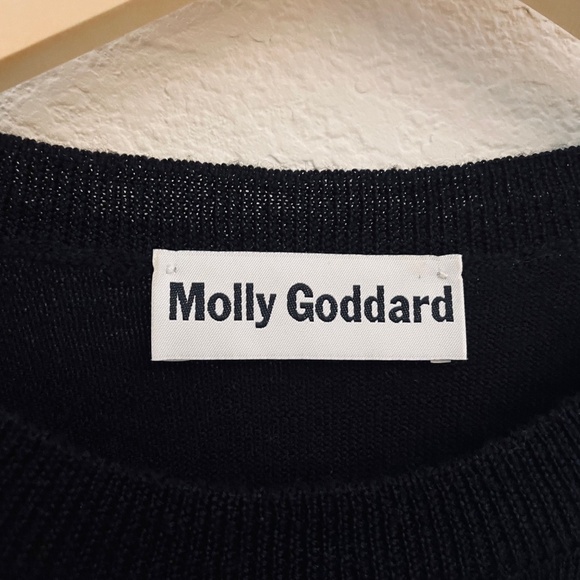 Rare MOLLY GODDARD Lightweight Black and Ivory Striped Cropped Sweater - Picture 6 of 8